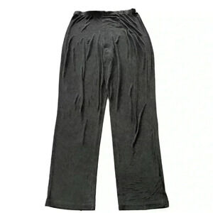 Chicos Travelers Straight Leg Pants Sz 2 Black Stretch Slinky Knit Comfort Waist